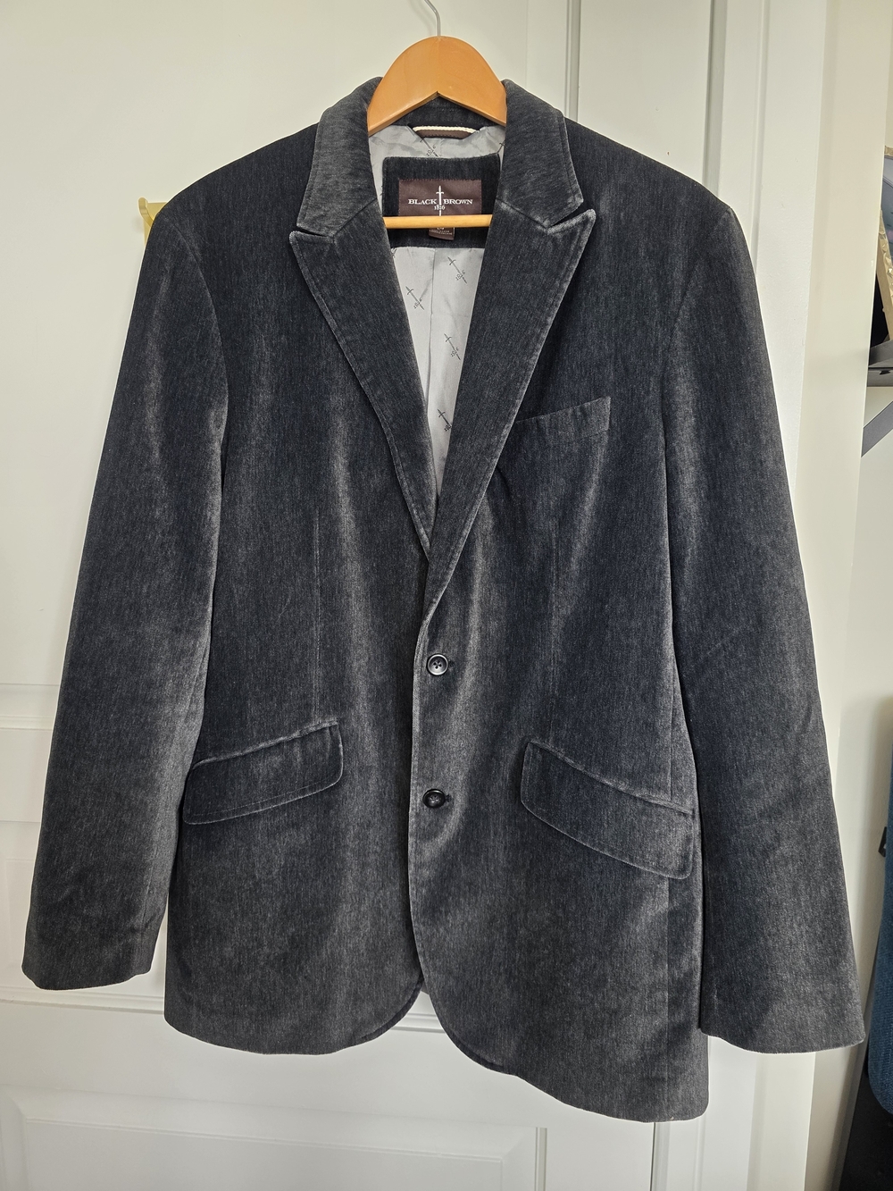 Black Brown 1826 Charcoal Velvet Sport Coat